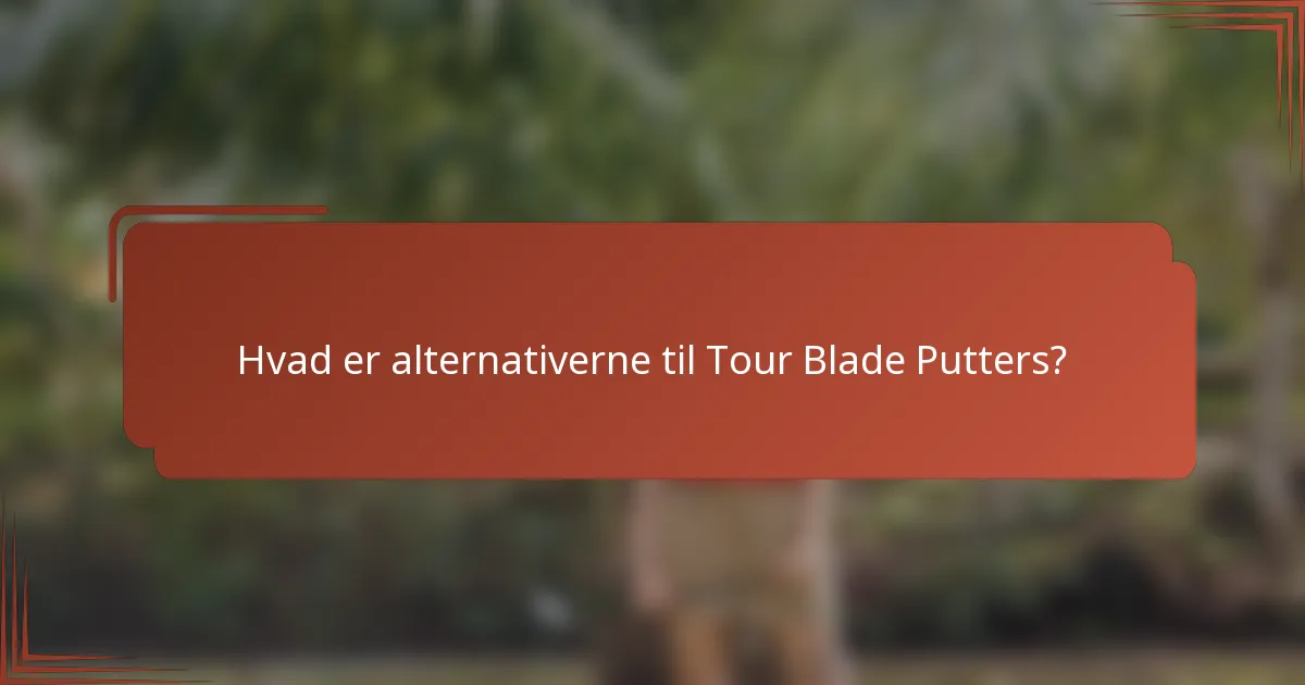 Hvad er alternativerne til Tour Blade Putters?
