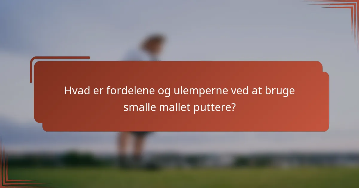 Hvad er fordelene og ulemperne ved at bruge smalle mallet puttere?