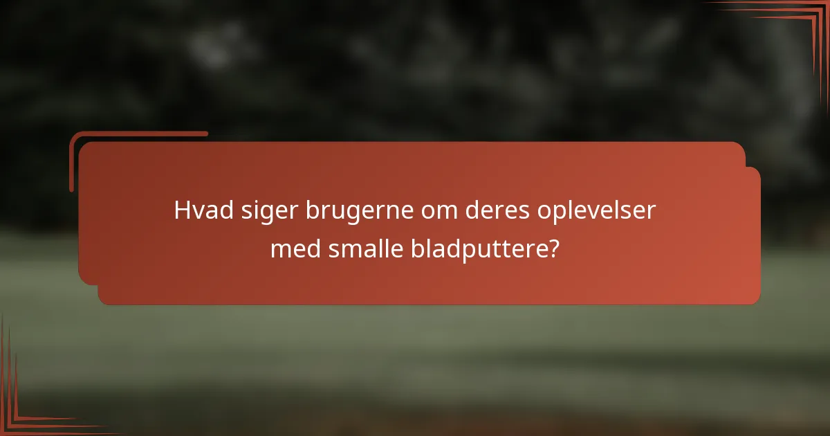 Hvad siger brugerne om deres oplevelser med smalle bladputtere?
