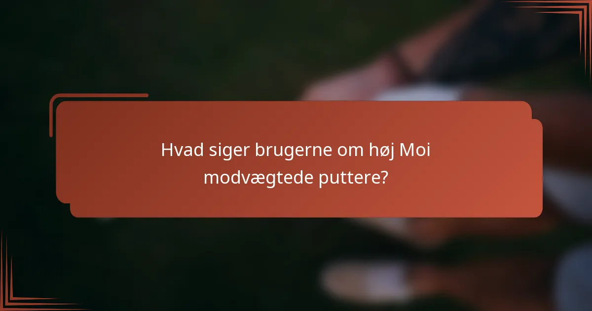 Hvad siger brugerne om høj Moi modvægtede puttere?