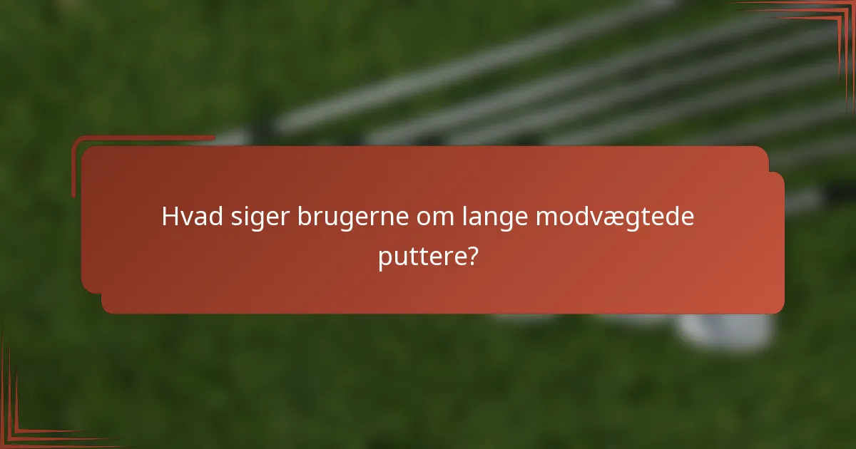 Hvad siger brugerne om lange modvægtede puttere?