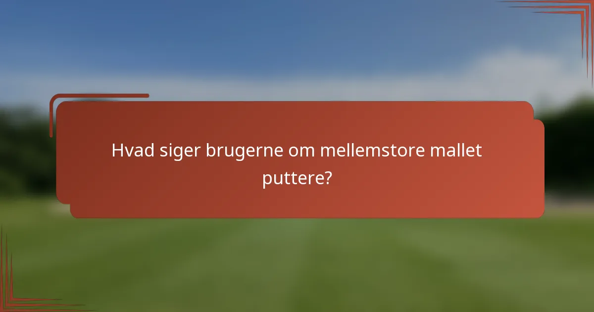 Hvad siger brugerne om mellemstore mallet puttere?