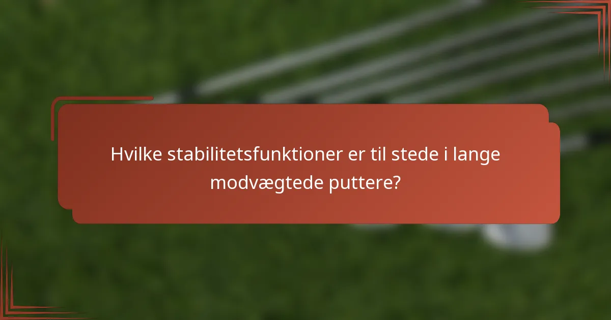 Hvilke stabilitetsfunktioner er til stede i lange modvægtede puttere?
