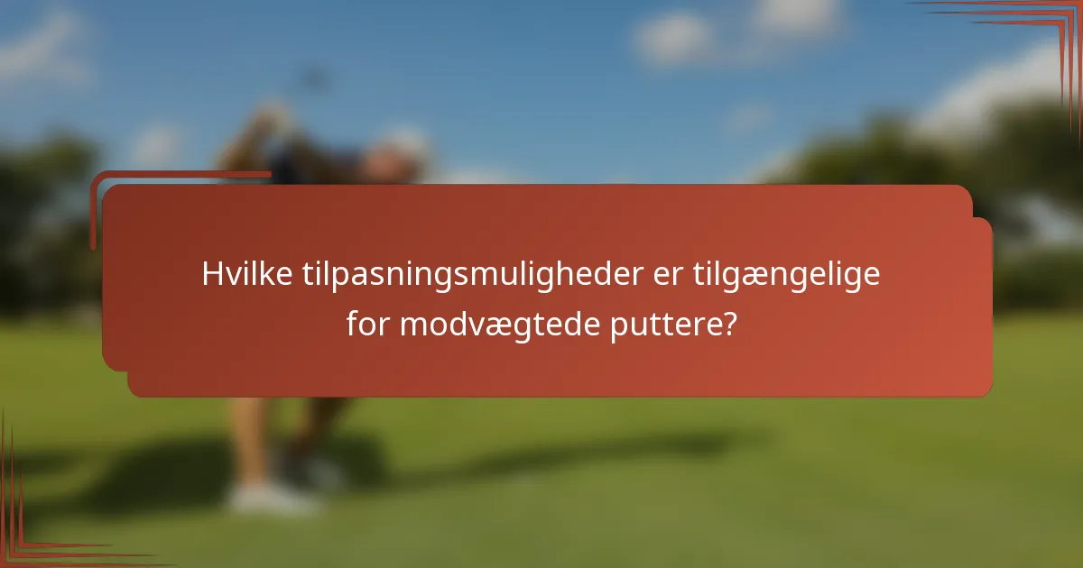 Hvilke tilpasningsmuligheder er tilgængelige for modvægtede puttere?