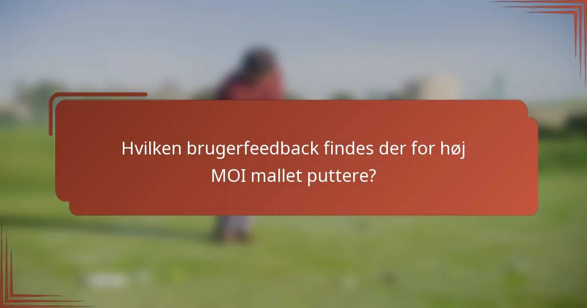 Hvilken brugerfeedback findes der for høj MOI mallet puttere?