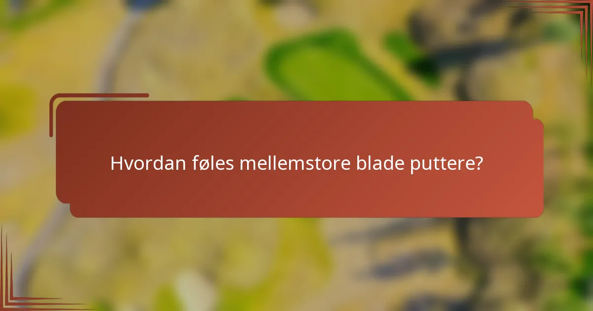 Hvordan føles mellemstore blade puttere?